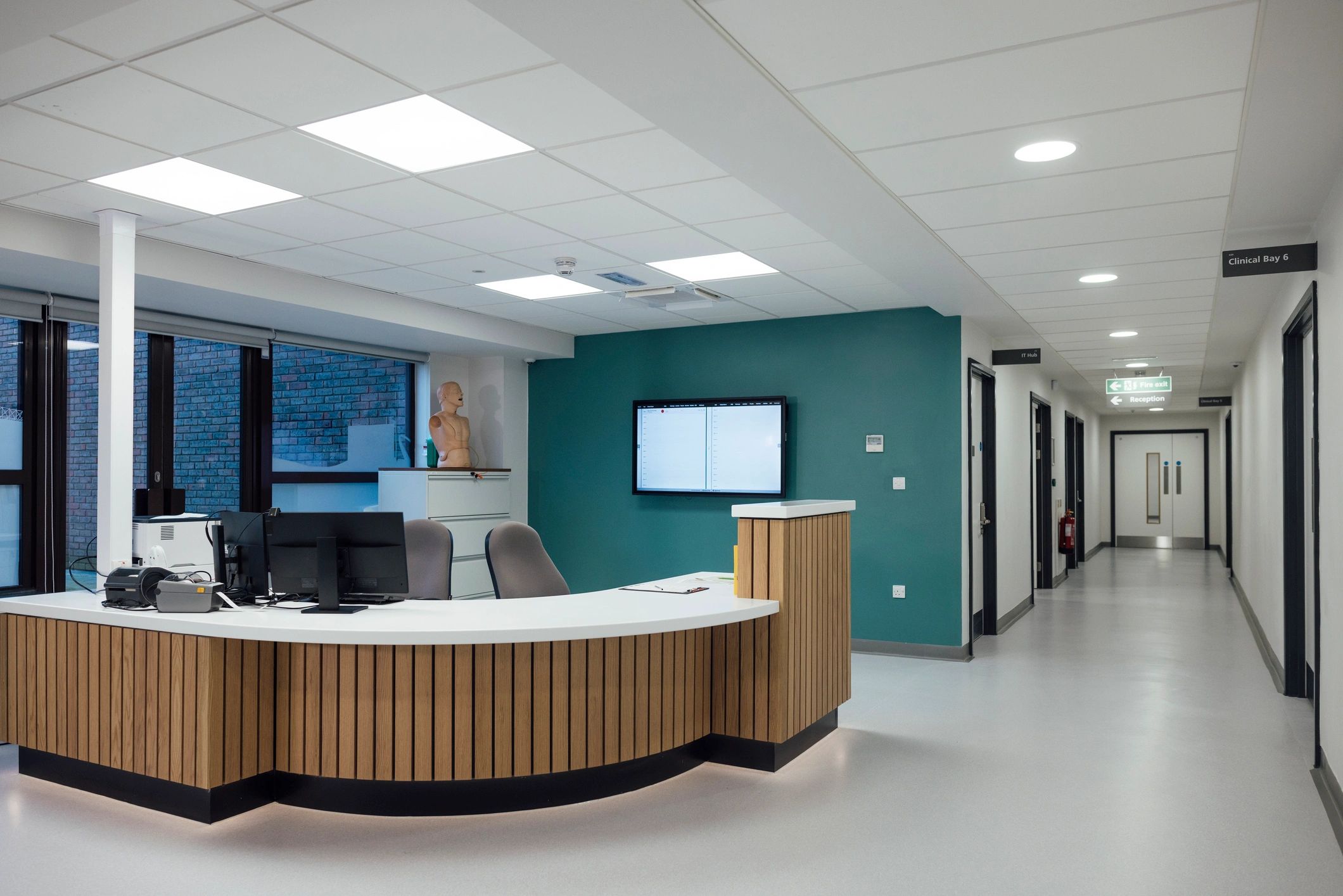Modern medical clinic reception area